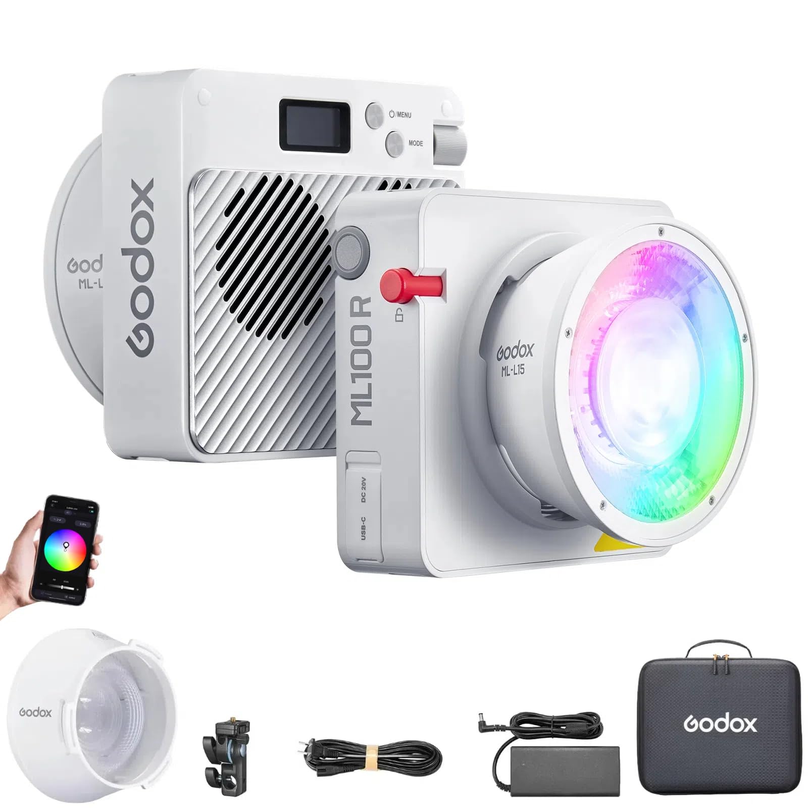 Amazon.com : Godox ML100R RGB LED Video Light, 110W 1800K-1000K